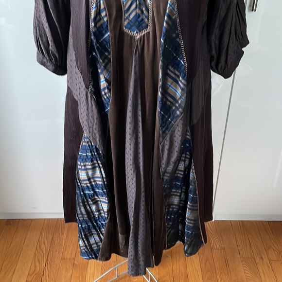 BCBGMAXAZRIA Multi colored Dress in Brown/Gold/Blue Size-Small/fits M/L NWT - Picture 5 of 13